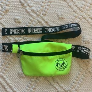 NWOT PINK fanny pack - neon green/yellow